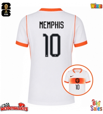 Netherlands Memphis Depay #10 Replica Away Stadium Shirt for Women World Cup 2026 Short Sleeve